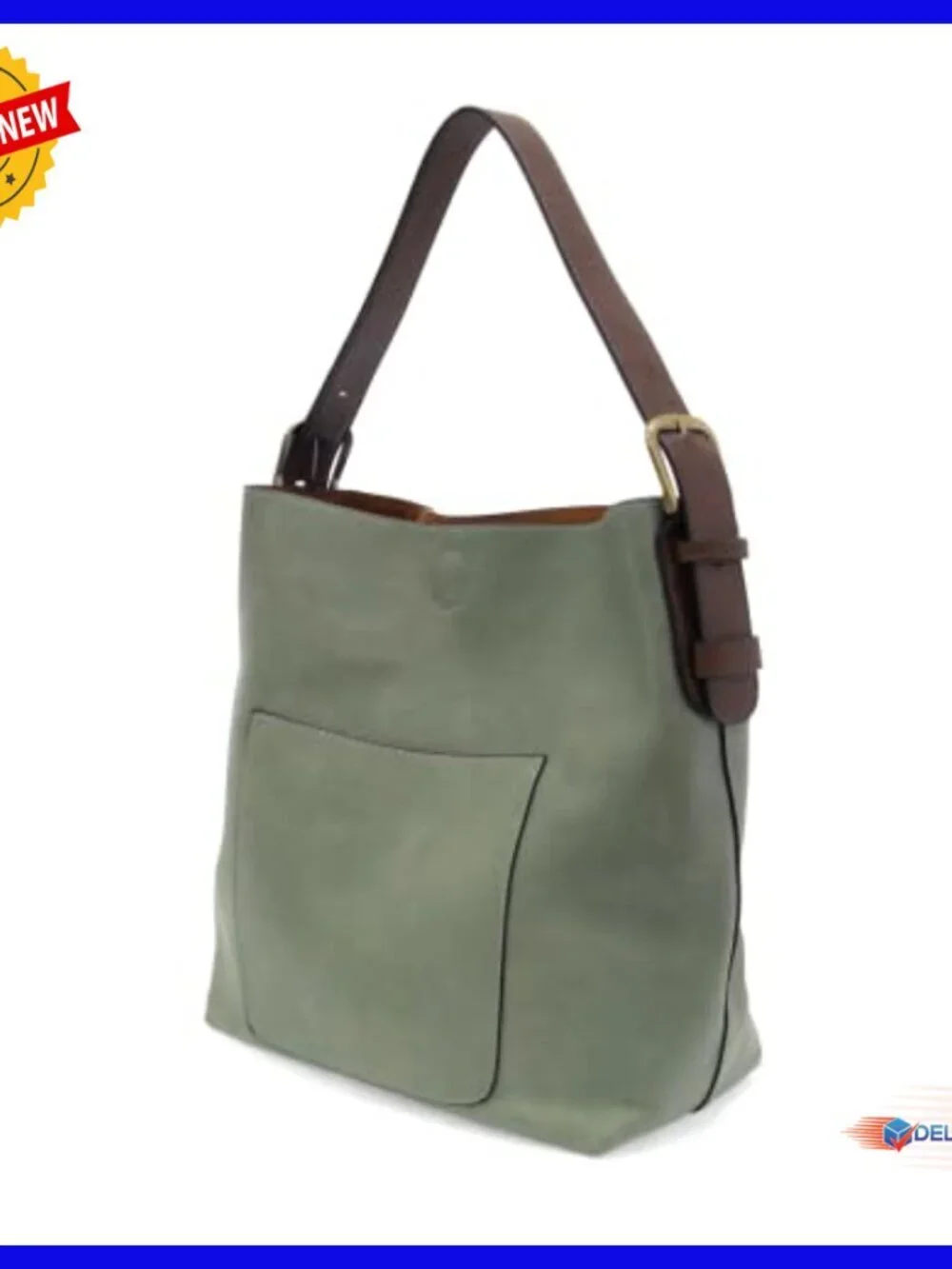 Large Faux Leather Hobo Handbag with 3 Compartments and 4 Pockets